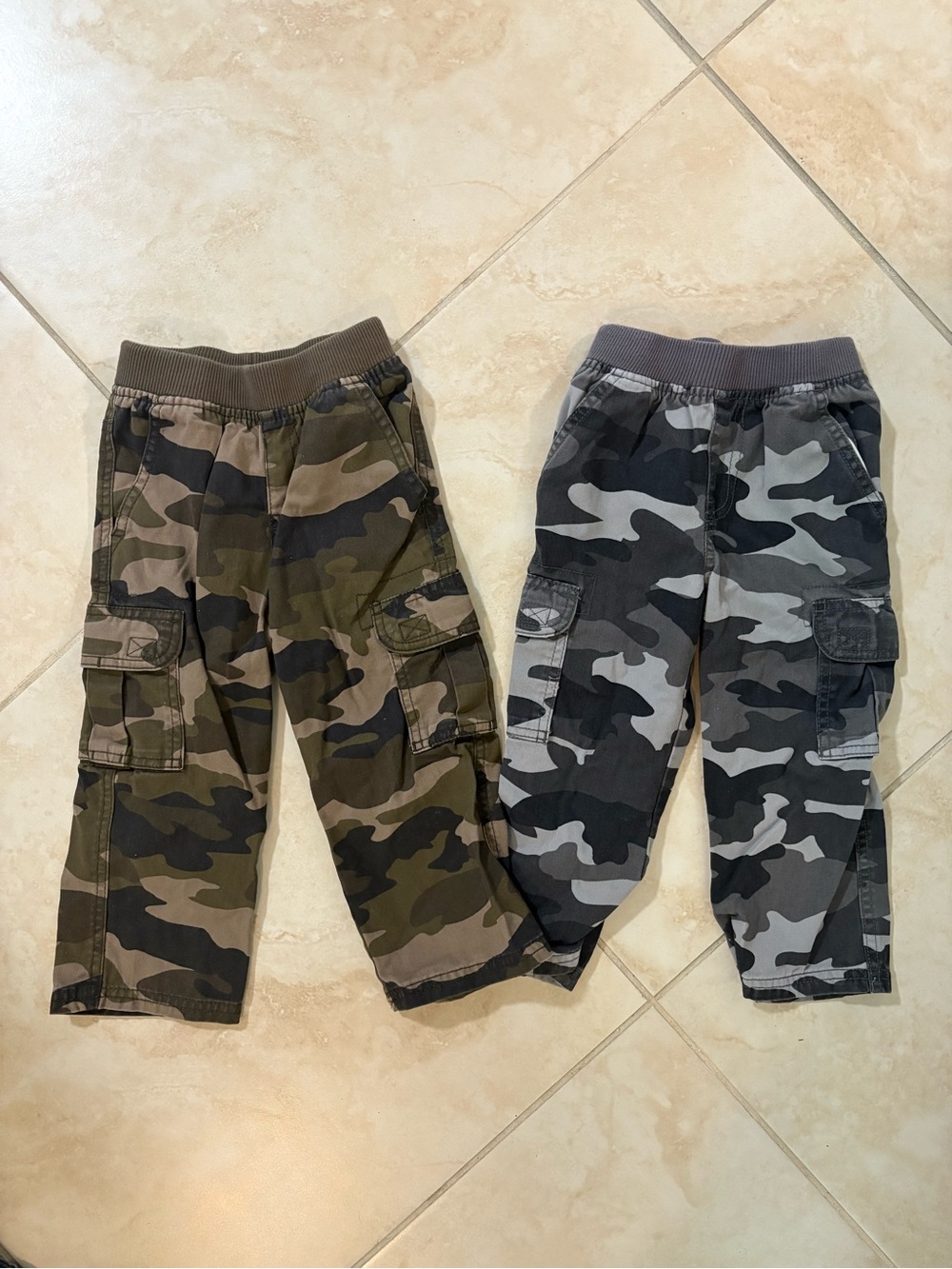 Place Boys Camo Cargo pants - Olive Green & Gray